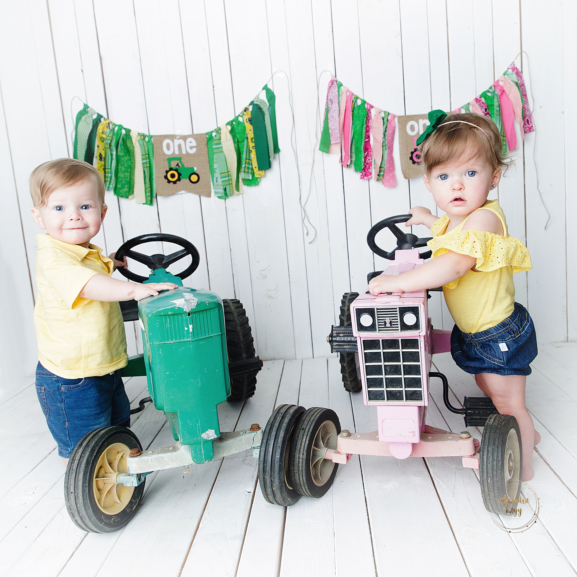 first birthday with R+R cake smash in studio Maricopa County, AZ