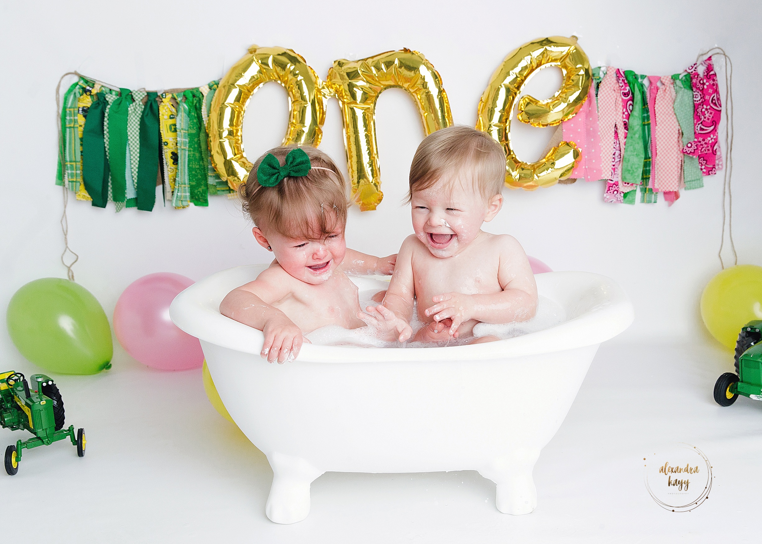 first birthday with R+R cake smash in studio Maricopa County, AZ