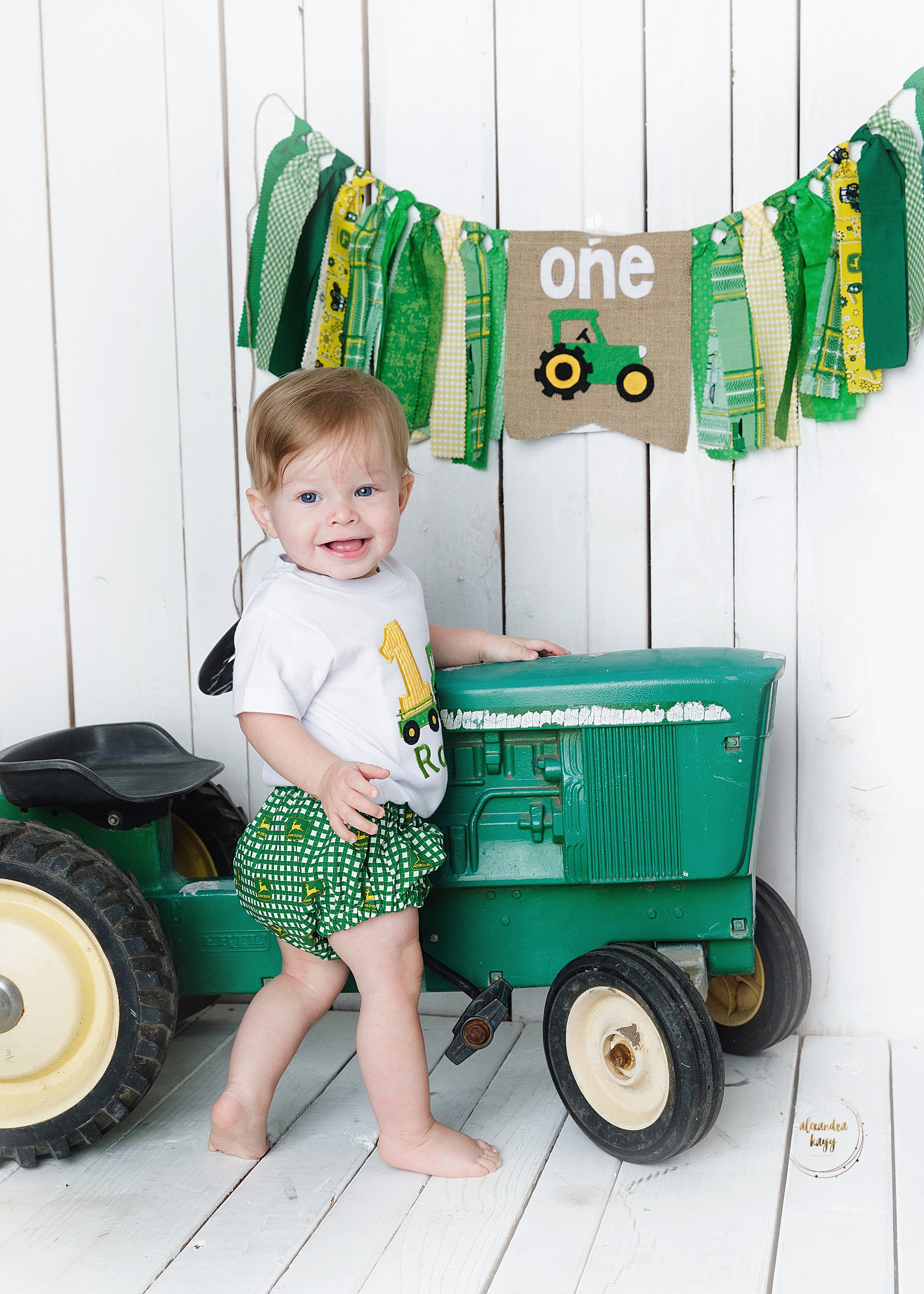 first birthday with R+R cake smash in studio Maricopa County, AZ