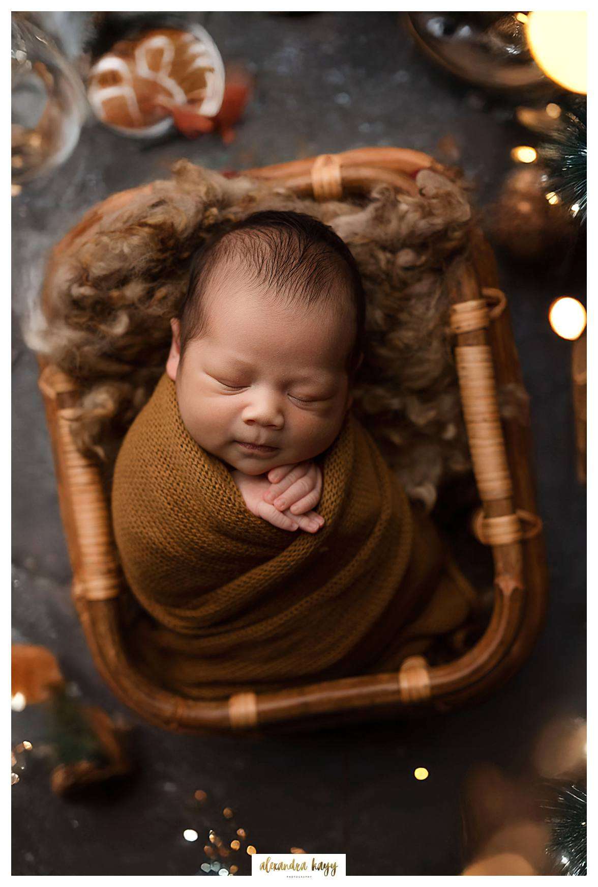 in home newborn photography Phoenix, holiday themed newborn portraits, Best peoria az newborn photographer